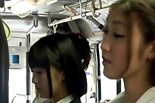Asian lesbians in bus 15 min