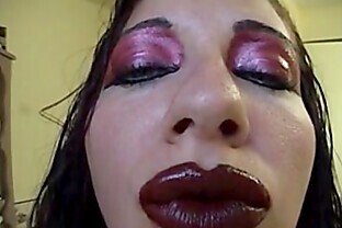 Gothic Slut Puts on Her Dick Sucking Lipstick - More at  5 min