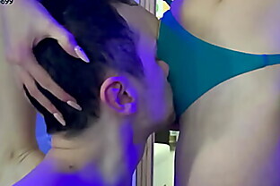 Horny Sofi in Blue Swimsuit - Pussy Worship Femdom 50 sec