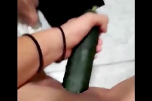 Ex Girlfriend fucks cucumber