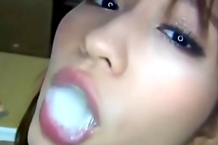 japanese girl swallows multiple loads of thick cum