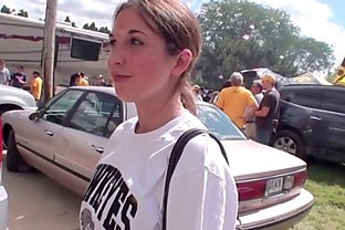 wild iowa home video tailgate partying with one girl drinking too much