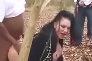Girl with big tits we met on  goes dogging in the woods