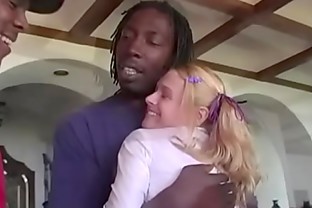 Pigtailed Teen Wants Gangbang With Big Black Cock