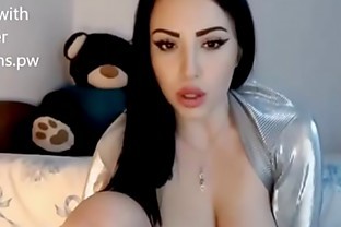 Hot girl in silk chatting live on webcam showing boobs